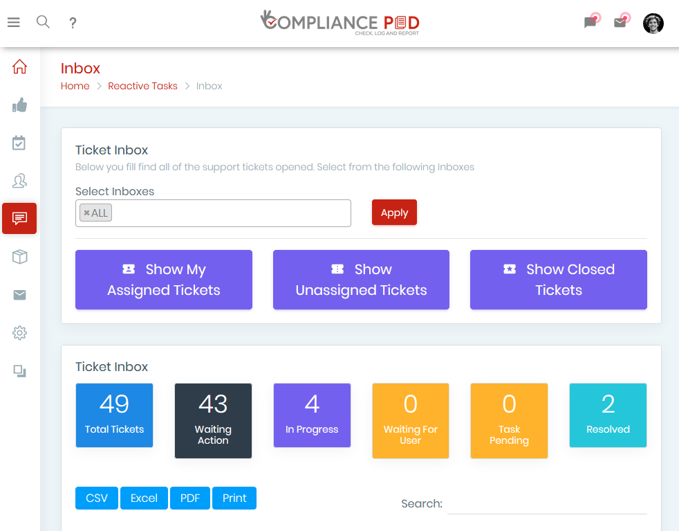 task management software screen